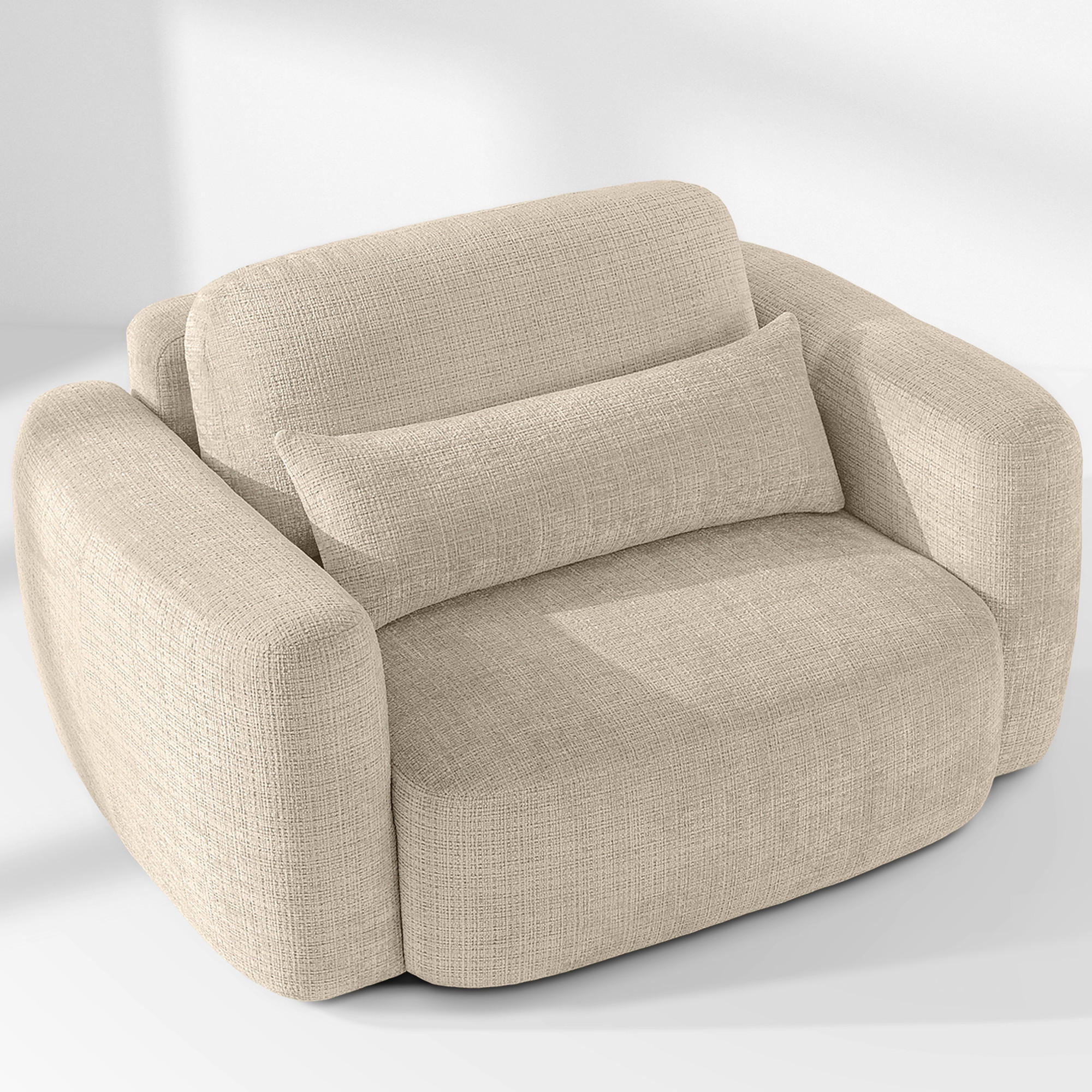 SESSEL ELOSA - Creme, Holz/Textil (145/85/115cm) - KONSIMO®