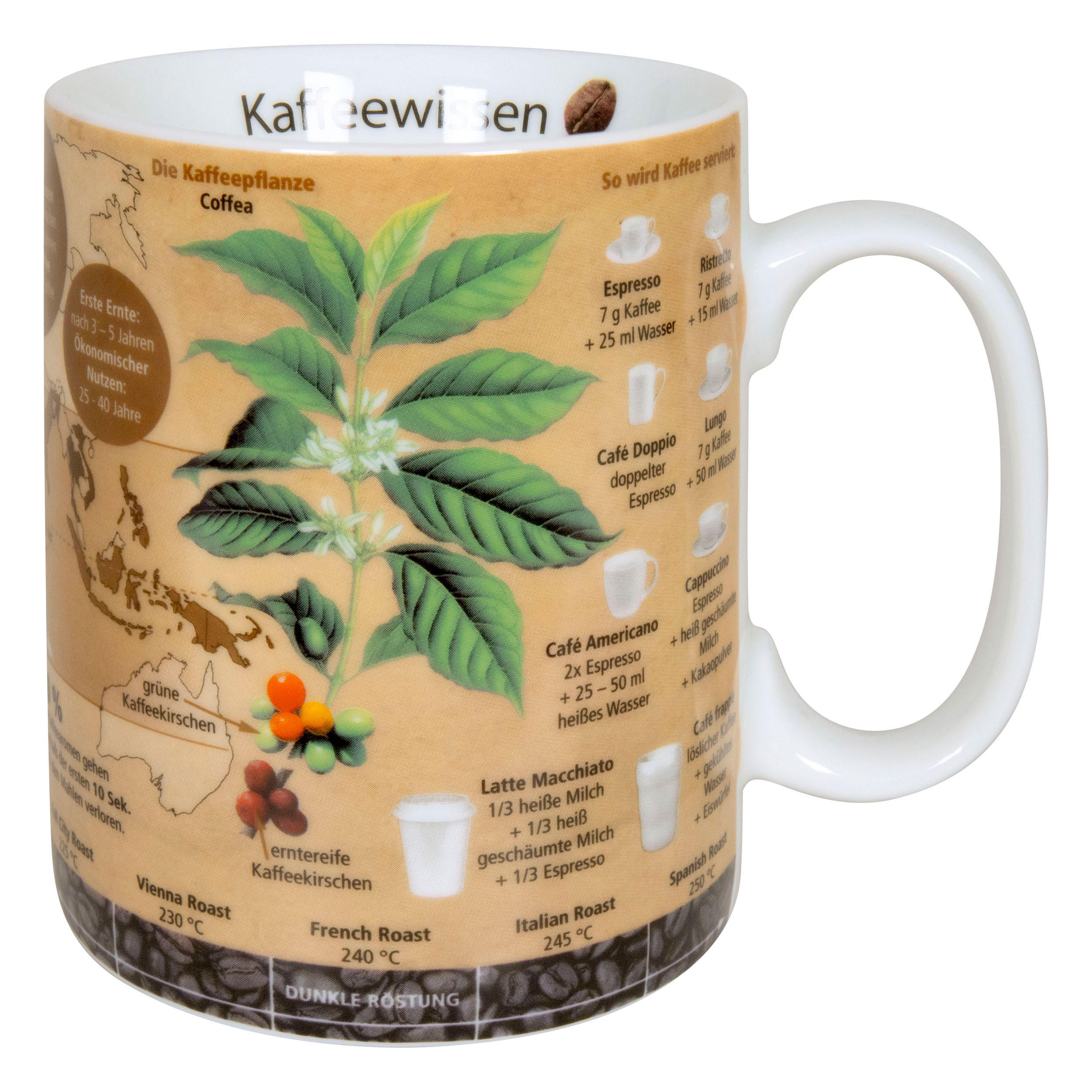 WISSENSBECHER Kaffeewissen - Naturfarben, Keramik (0.49L) - Könitz