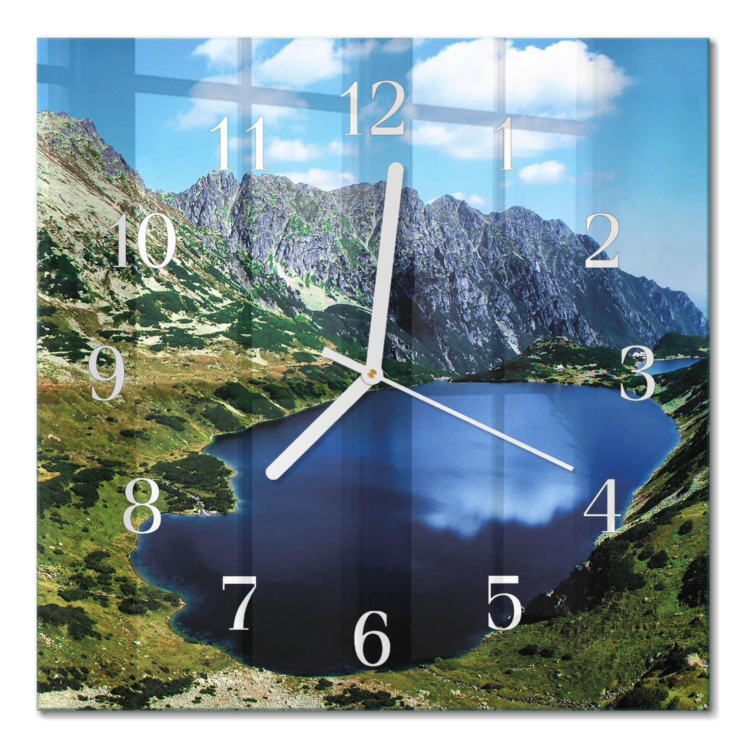 WANDUHR 30x30 cm - Morskie Oko - Blau, Glas (30/30/0.4cm) - TULUP