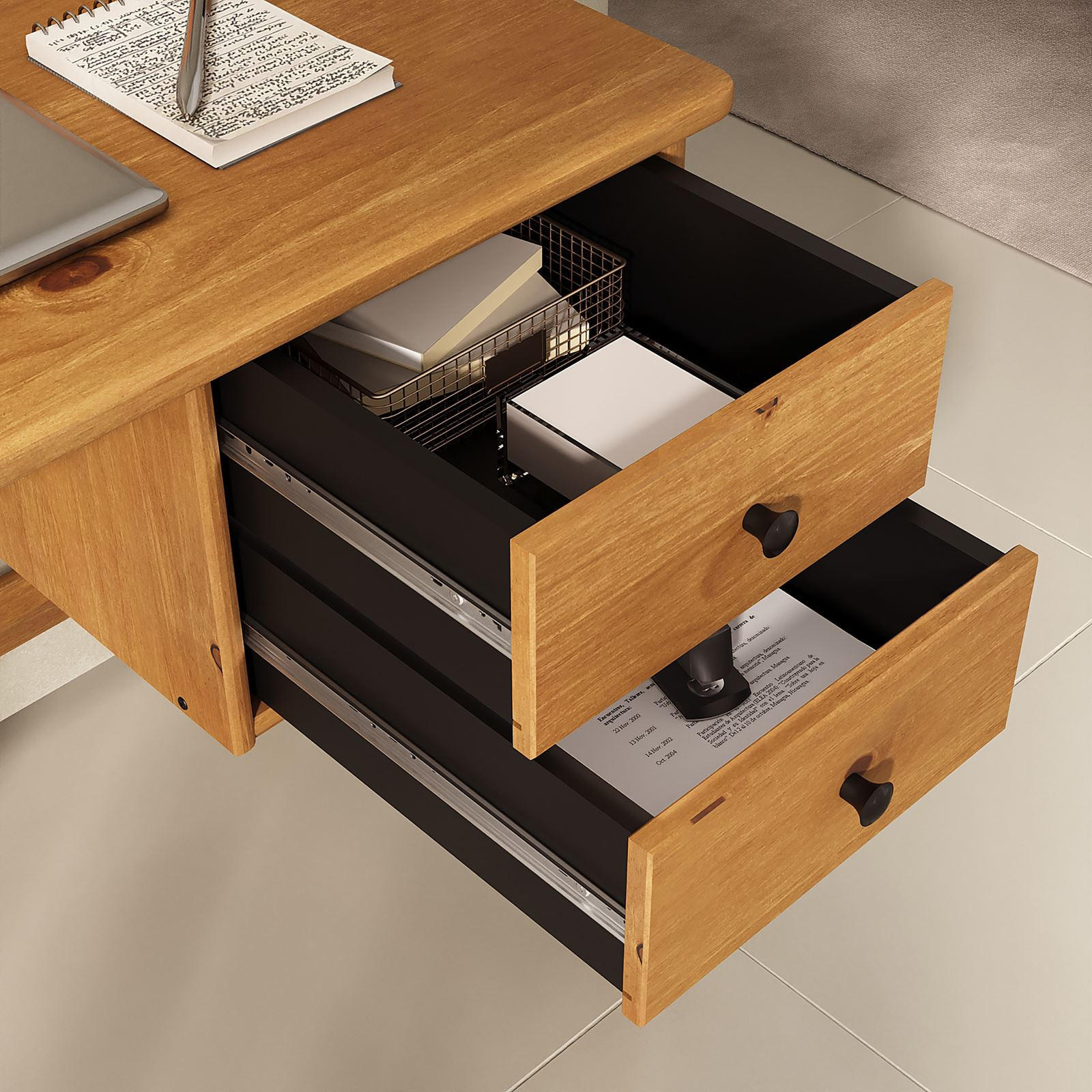 SCHREIBTISCH MARLO - Eichefarben, Holz (54/110/76cm) - IDIMEX