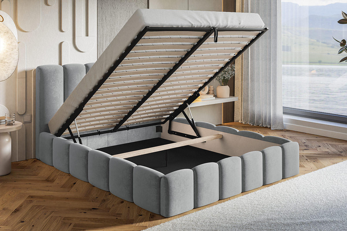 POLSTERBETT 200x200 Palermo mit Bettkasten, Lattenrost, Boucle, Beige - Beige, Holz/Textil (200/200cm) - Emporius