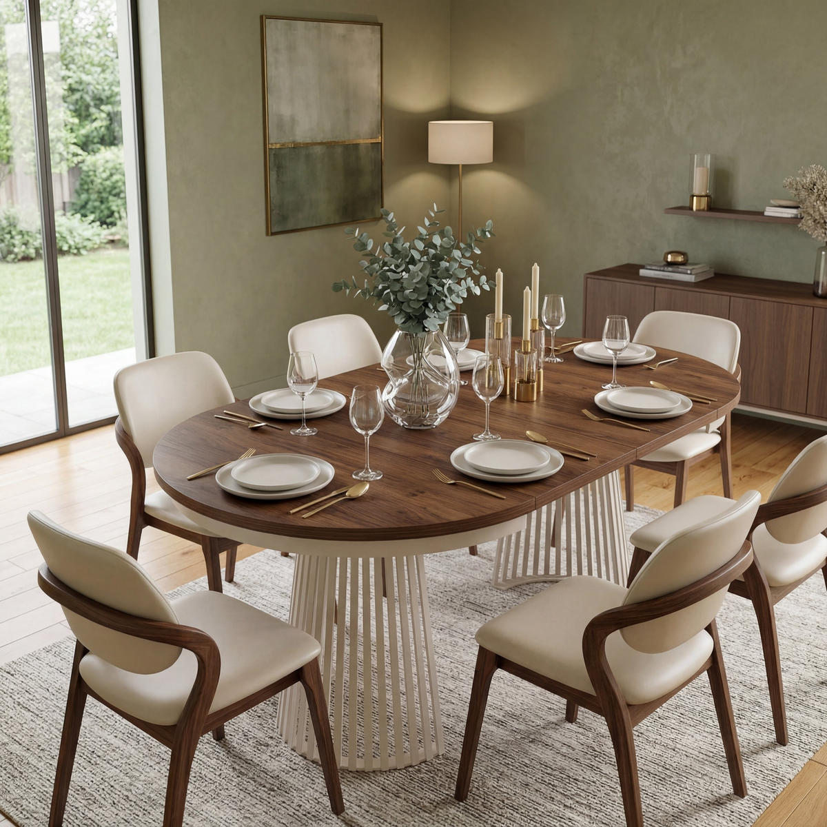ESSTISCH TRAVIS Ausziehbar 100 - 180 / 100 x 76,6 cm - Kaschmir/Braun, Holz (100/100/76.6cm) - MASSENO