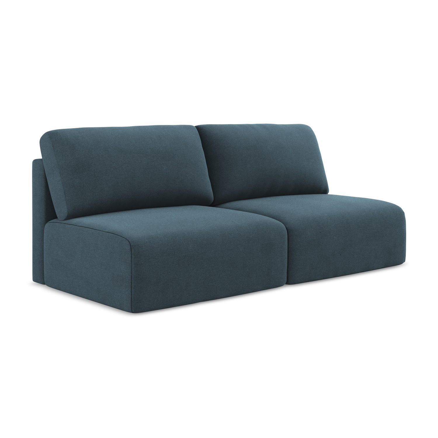 3-SITZER SOFA mit Schlaffunktion Strukturstoff Stoff Blau - Blau/Pink, Kunststoff/Textil (216/79/102cm) - LaMiaSofa