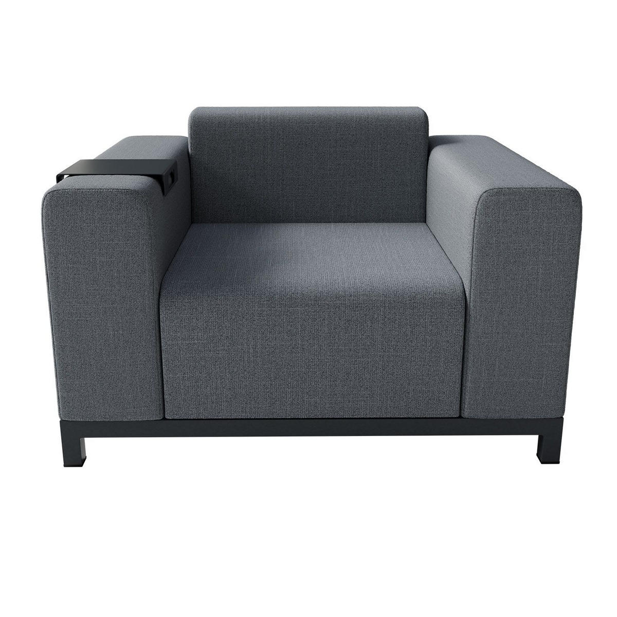 LOUNGEGARNITUR Sorano anthrazit inkl. Tabletts - Anthrazit, Metall - Juskys