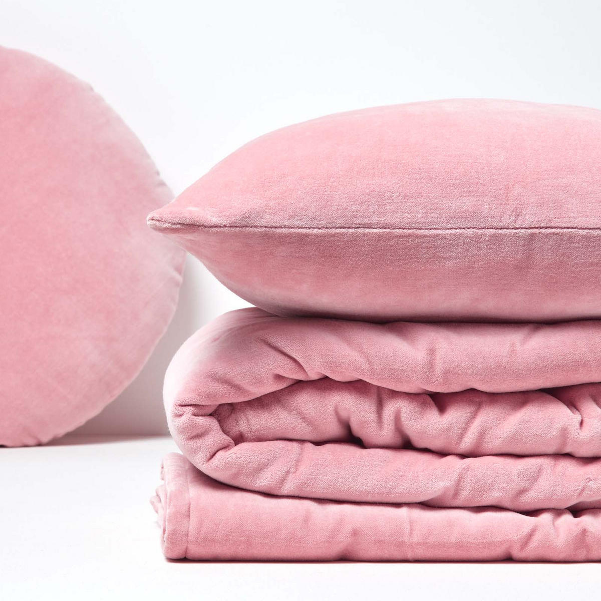 SAMT-KUSCHELDECKE 120/150 cm, Baumwolle wattiert - Rosa, Textil (125/150cm) - Homescapes