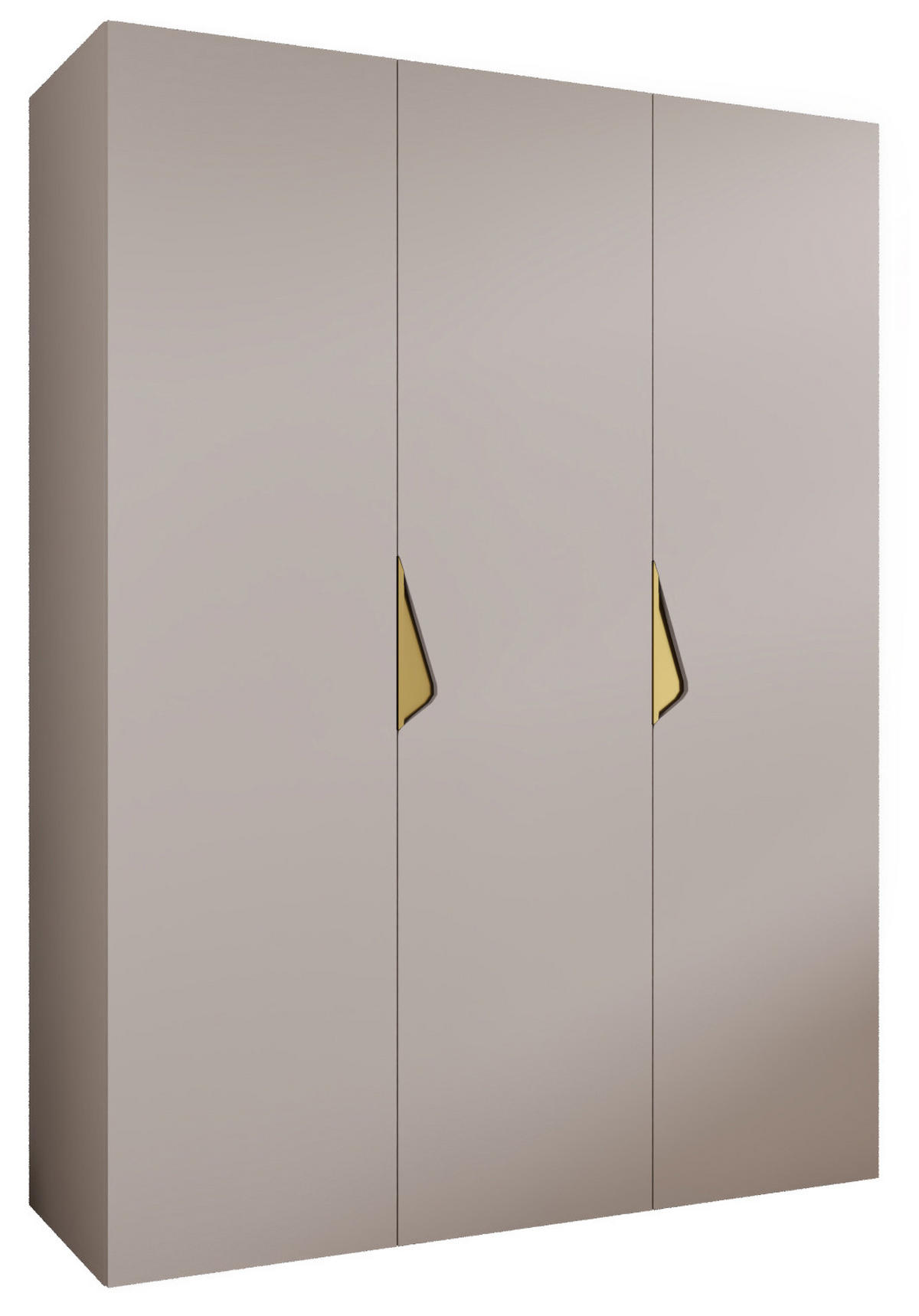 DREHTÜRENSCHRANK 202/150/52 3-türig - Beige/Goldfarben, Holz/Metall (150/202/52cm) - Abiks Möbel