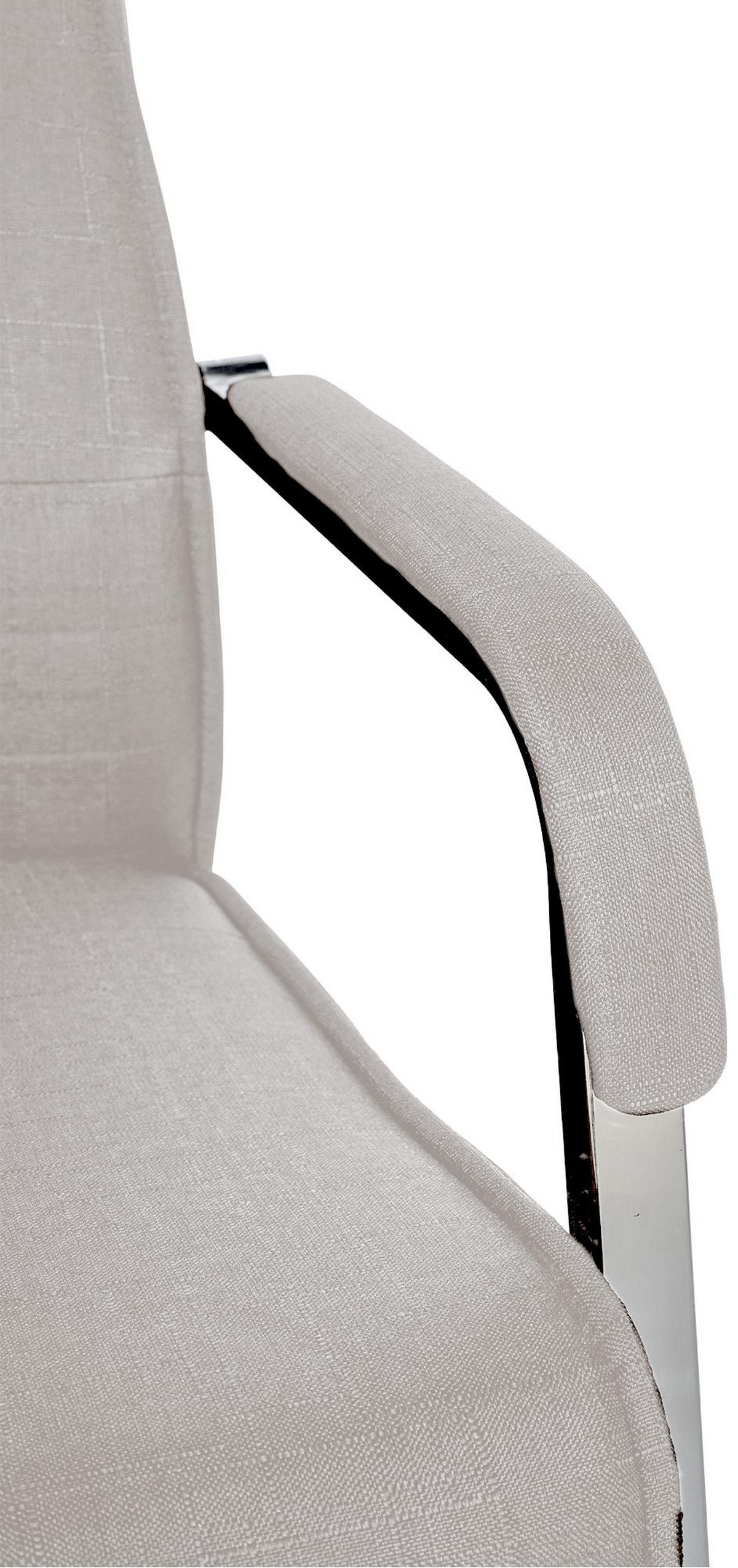 BESUCHERSTÜHLE Haarlem - 2er Set Stoff grau - Chromfarben/Grau, Textil/Metall (55/88/60cm) - TPFLiving