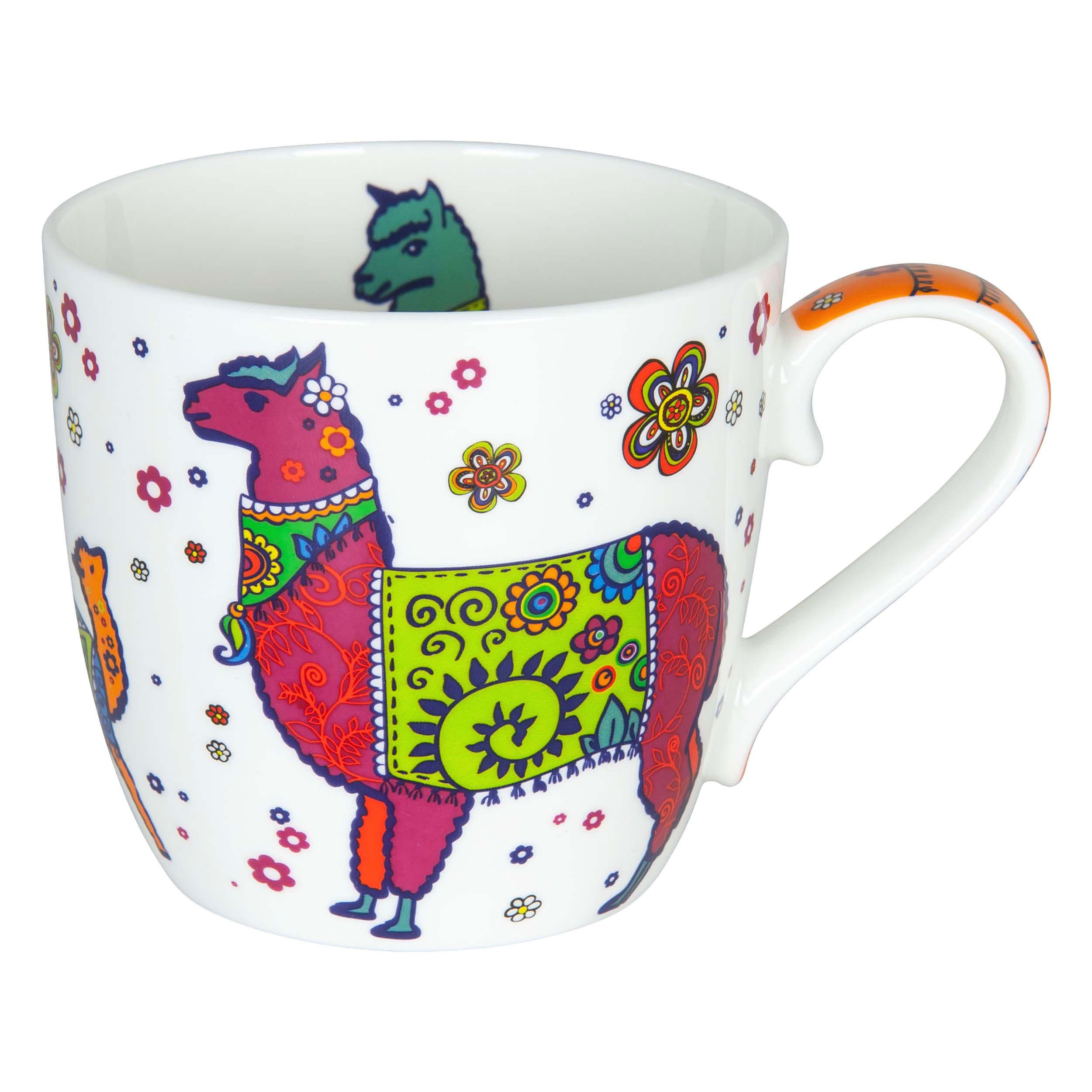 KAFFEEBECHER Colourful Animals Lama - Naturfarben, Keramik (0.43L) - Könitz