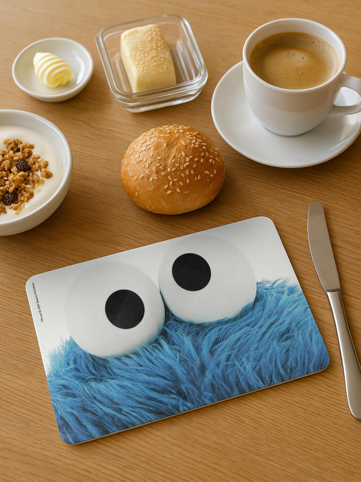 BRETTCHEN Sesamstraße Krümelmonster Blau/Weiß 14,5 x 23,5 cm - Multicolor, Kunststoff (14.5/23.5cm) - United Labels