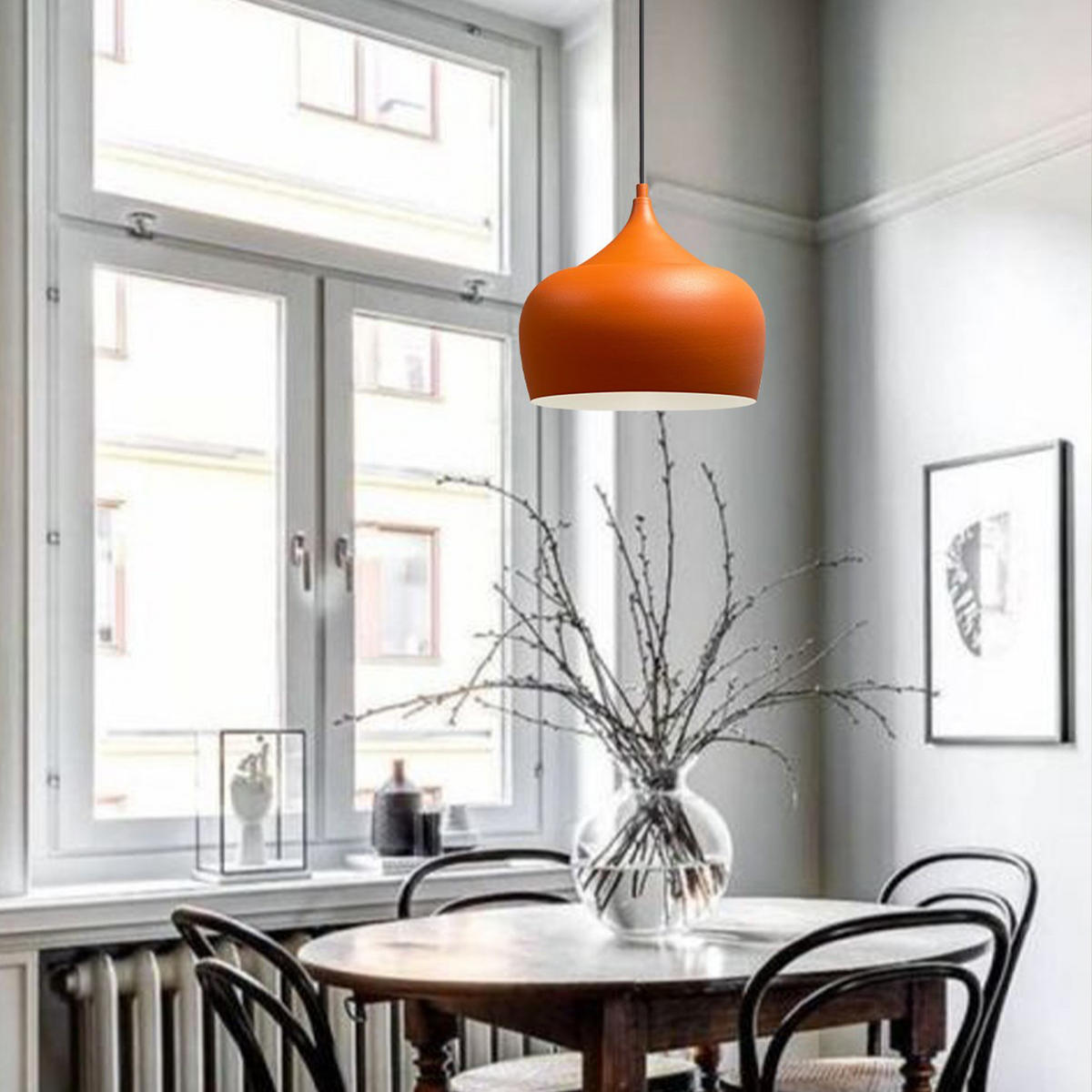 PENDELLEUCHTE Kreis 30/30 - Orange, Metall (30/30cm) - Bamyum