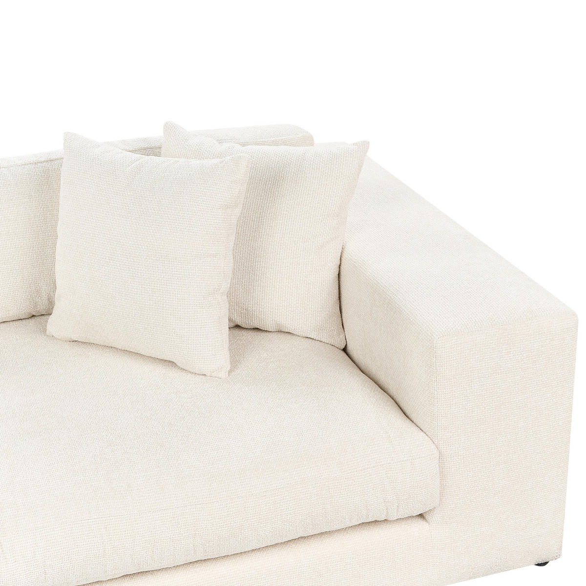 3-SITZER-SOFA cremeweiß mit Kissen Glorvika II - Weiß, Textil (240/58/120cm) - Beliani