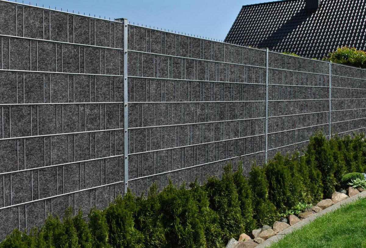 SICHTSCHUTZSTREIFEN Design Vlies für Doppelstabmatten Anthrazit 35m - Anthrazit, Kunststoff (3500/19cm) - ZAUN|ZU