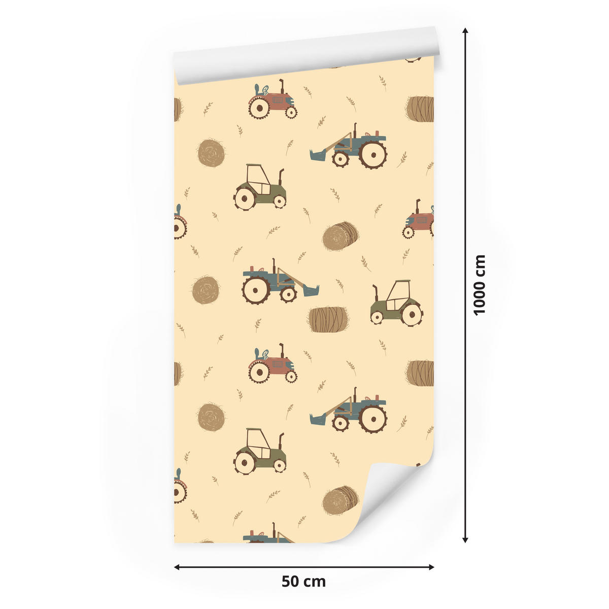 VLIESTAPETE Traktoren und Landmaschinen – Braun, Beige – 50x1000 cm - Beige/Braun, Papier (50/1000cm) - Muralo
