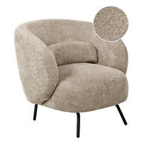 SESSEL Taupe Makela - Taupe/Schwarz, Textil (75/72/74cm) - Beliani