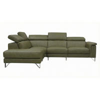 ECKSOFA Antares Echtleder Olivgrün - Olivgrün, Leder/Metall (224/276cm)