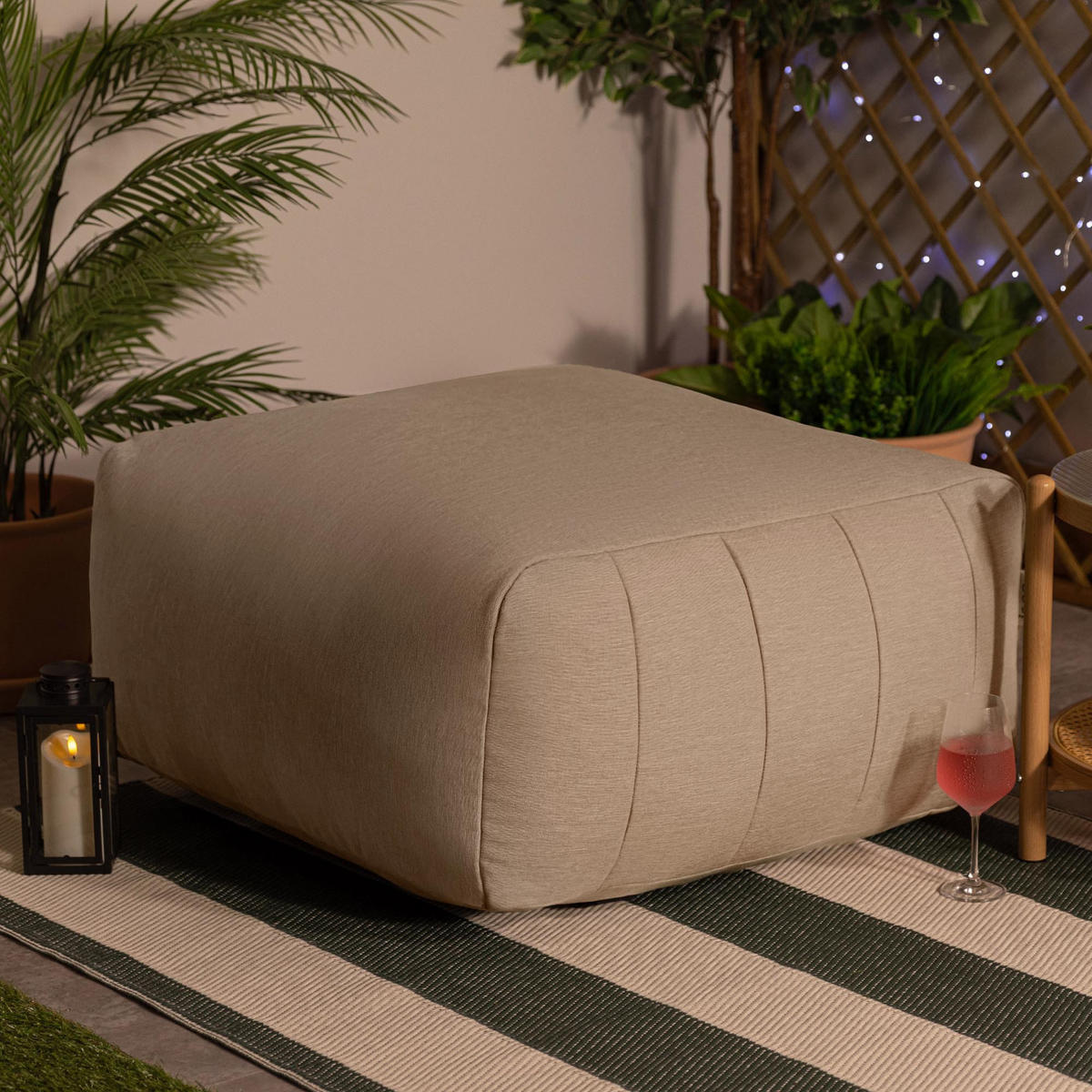 SITZSACK-SOFA Sitzpouf - Beige, Textil (95/46/100cm) - icon
