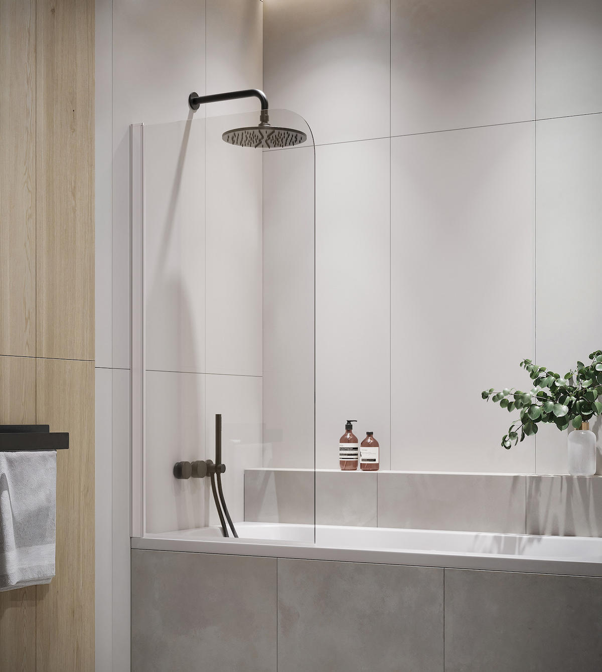 BADEWANNE Torino 1 Teil cm Chrom - 60 x 140 cm - Chromfarben, Glas (60/140cm) - Badplaats