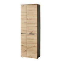GARDROBENSCHRANK - Eiche Artisan Dekor / Graphit - 65 cm - Schwarz/Braun, Holzwerkstoff/Kunststoff (65/198/37cm) - home24