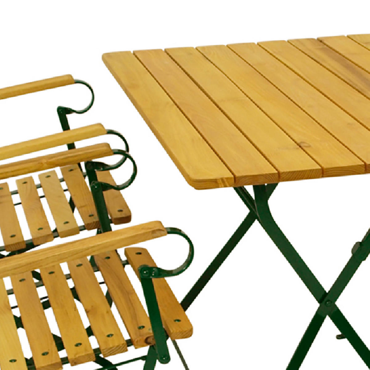 ESS_GRUPPE Townsville 5-teilig, Gartenmöbel Set - Flachstahl - Robinienholz - Gartenset Tisch und Stühle - dunkelgrün - Grün, Holz - TPFGarden