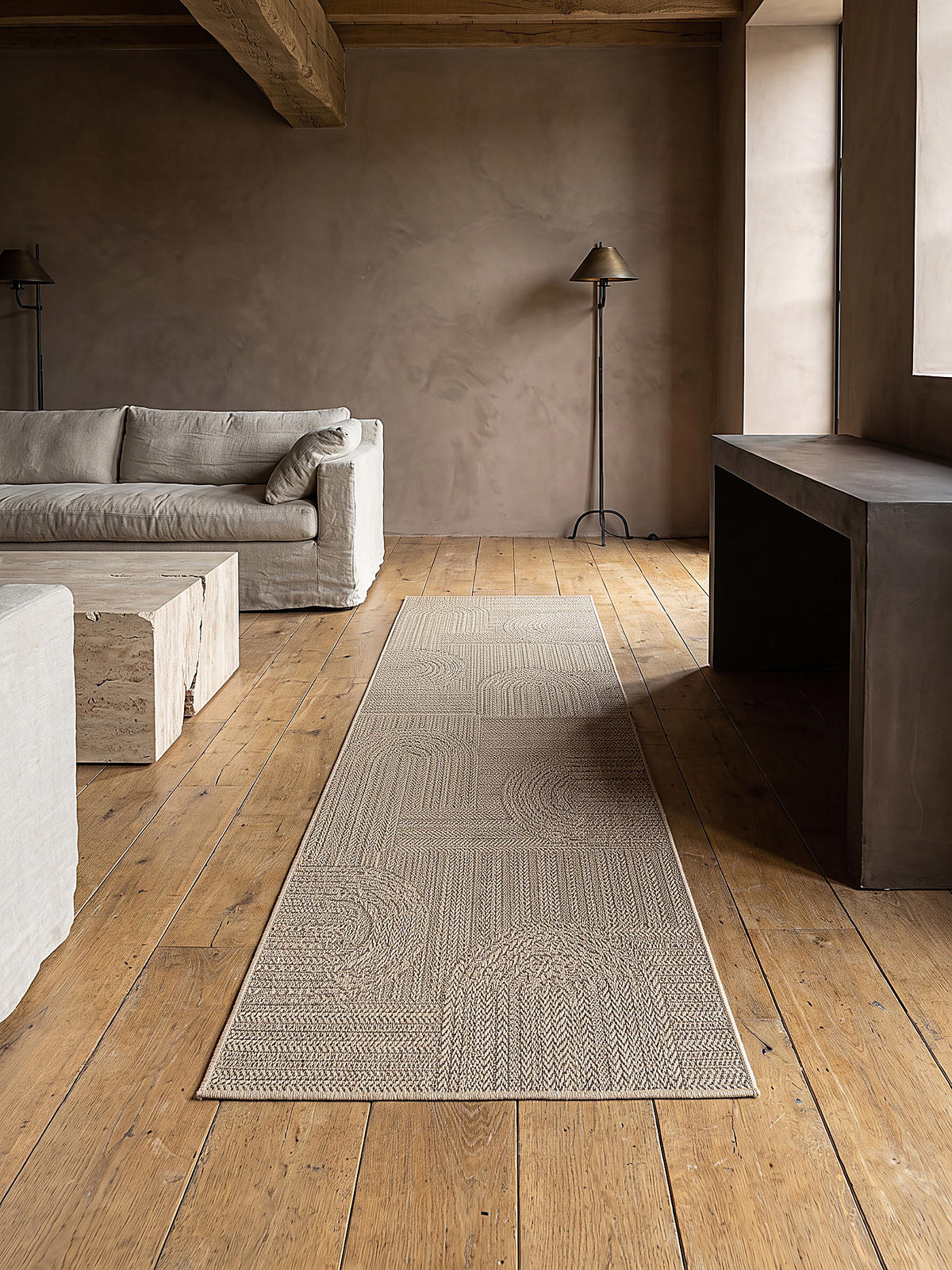 TEPPICHLÄUFER Geometrisch CORDEV Polypropylen Natur 60 x 180 cm - Beige, Textil (60/180cm) - KADIMA DESIGN