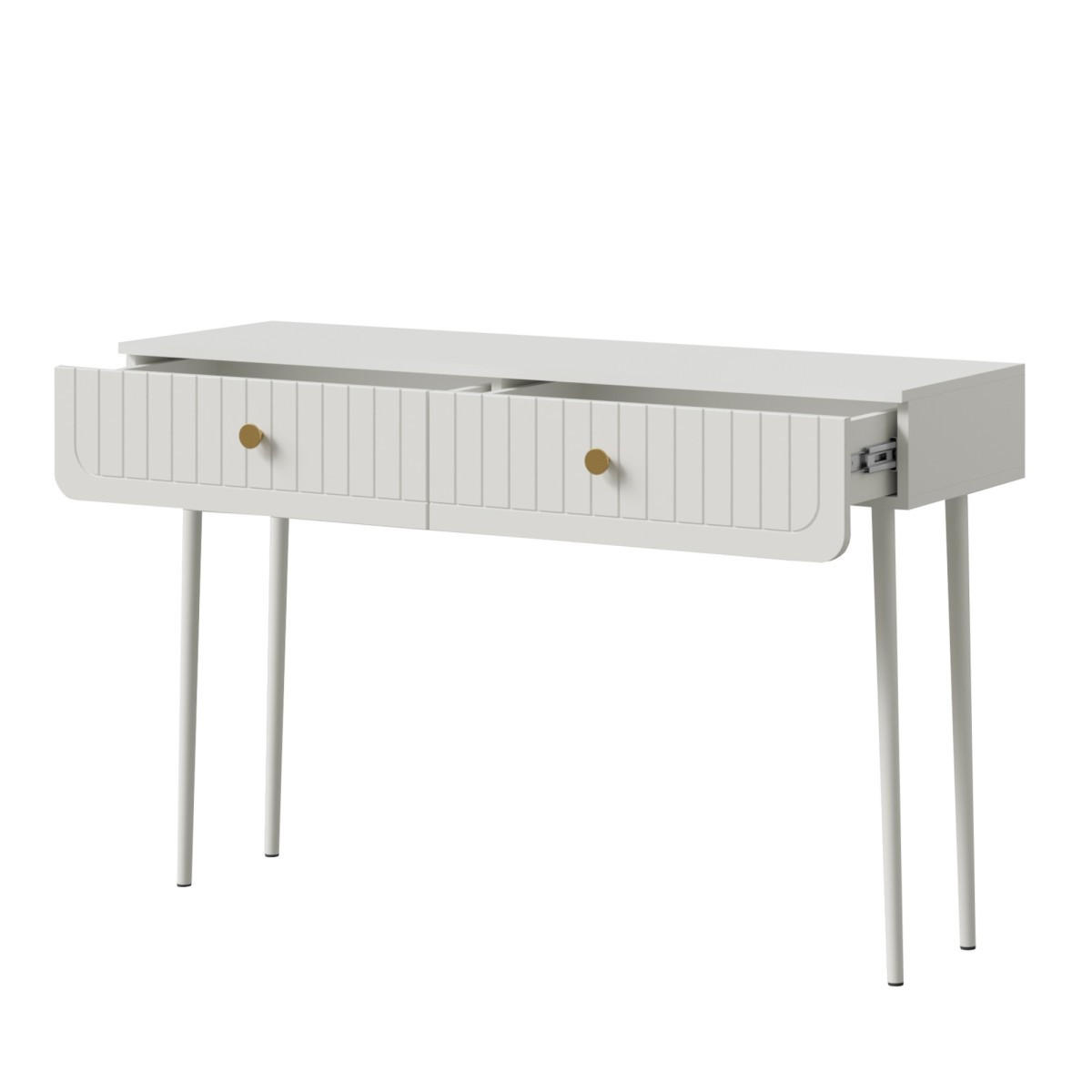 SCHMINKTISCHE mit Schubladen Chloe 2S 125 Weiß (schwarzer oder golder Griff) - Schwarz/Weiß, Holzwerkstoff/Kunststoff (127/81/40cm) - mzm24