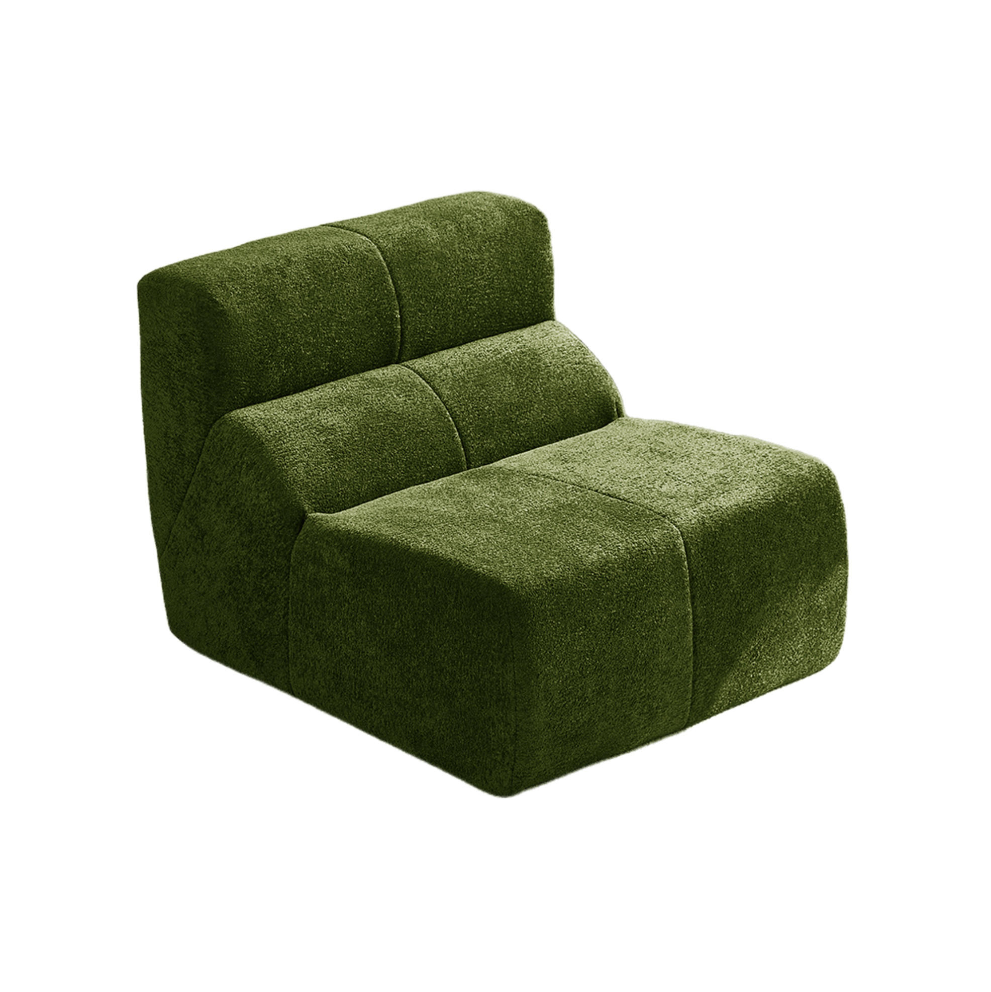 SOFA-SESSEL Samtbezug komprimiert ohne Montage 94/110/79 cm Grün - Grün, Textil (110/79/94cm) - Redom