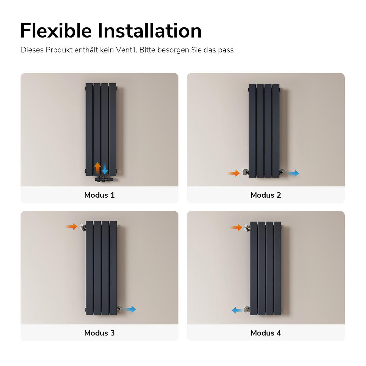 HEIZKÖRPER Flachheizkörper Anthrazit 90/30/6,3 cm - Anthrazit, Metall (30/90/6.3cm) - EMKE