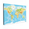 LEINWANDBILD Weltkarte - Statistisch - Blau - Erde - Bildung 60x40 cm - Blau, Textil (60/40cm) - MuchoWow
