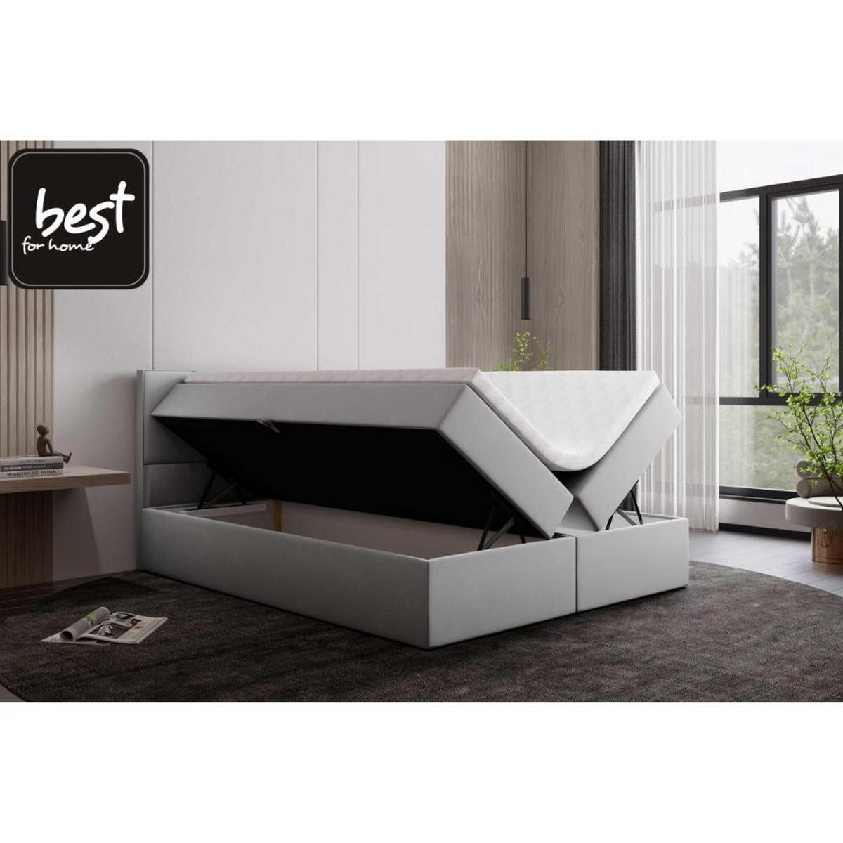 BOXBETT Jubilee Bonellfederkern inkl. Topper - Silberfarben, Holz/Holzwerkstoff (140/200cm) - Best For Home