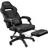 RACING BÜROSTUHL Comodo,inklusive Lendenkissen, Belastbarkeit 120 kg,schwarz/schwarz - Schwarz, Textil (70/127.5/69cm) - tectake