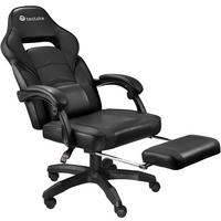 RACING BÜROSTUHL Comodo,inklusive Lendenkissen, Belastbarkeit 120 kg,schwarz/schwarz - Schwarz, Textil (70/127.5/69cm) - tectake