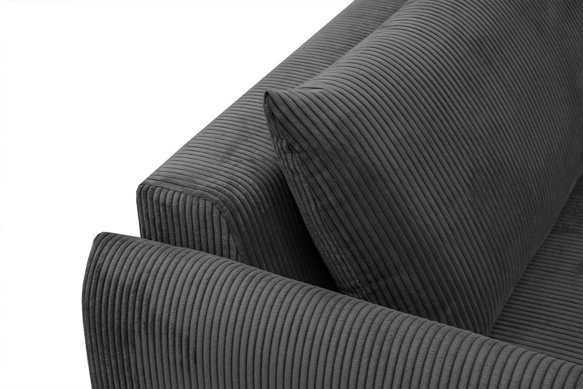 ECKSOFA TAUER 5-Sitzer, dunkelgrau - Dunkelgrau/Schwarz, Holzwerkstoff/Kunststoff (174/292cm) - Courtois Laville