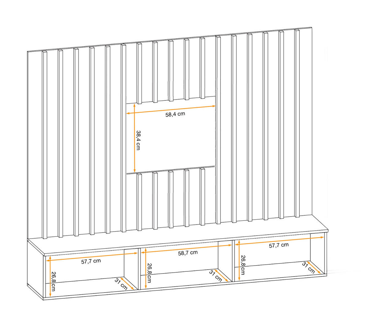 WOHNWAND grau, Artisan Eiche 180 cm, Schrankwand mit Push-top-Open - Eiche Artisan/Grau, Holzwerkstoff (180/148/35cm) - Furn.Design