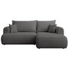 ECKSCHLAFSOFA Ovo Mini Dunkelgrau Easy-Clean-Chenille-Bezug - Dunkelgrau/Schwarz, Kunststoff/Textil (238/156cm) - Selsey