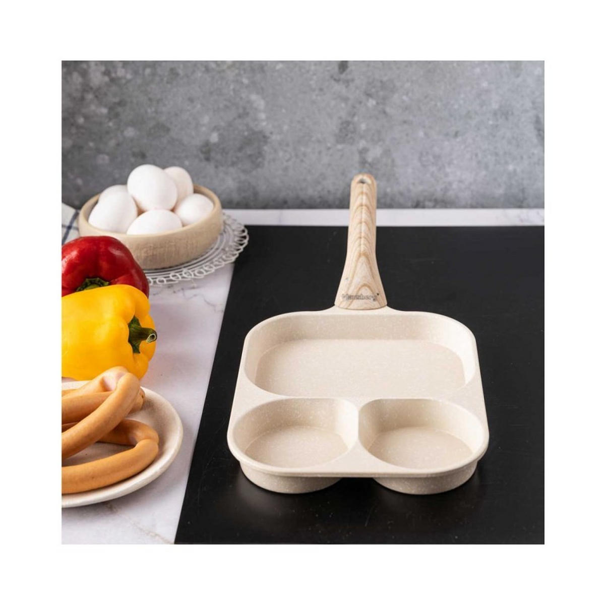 EIERPFANNE Creme 41/19.2/2.8 cm KB7829 - Creme, Metall (41cm) - Klausberg 