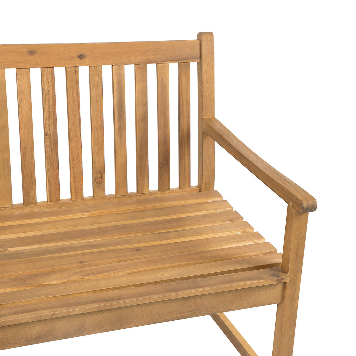 GARTENBANK zertifiziertes Holz hellbraun Auflage taupe 160 cm Vivara - Taupe/Hellbraun, Holz (160/88/61cm) - Beliani