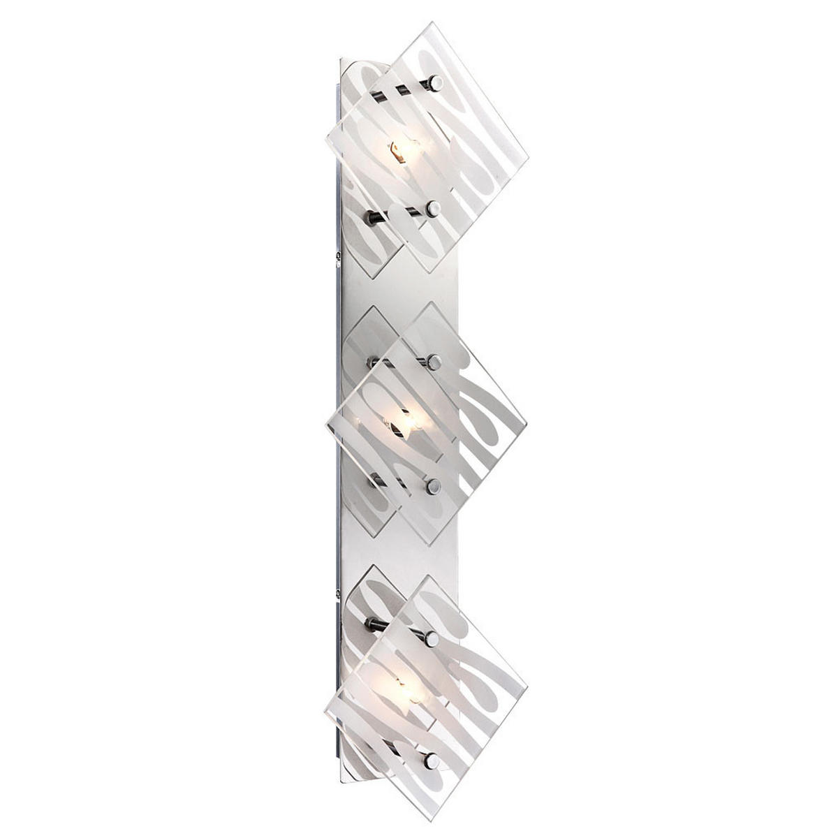LED WANDLEUCHTE Carat Chrom Silber - Silberfarben, Glas (17/7.8/55cm) - Globo Lighting
