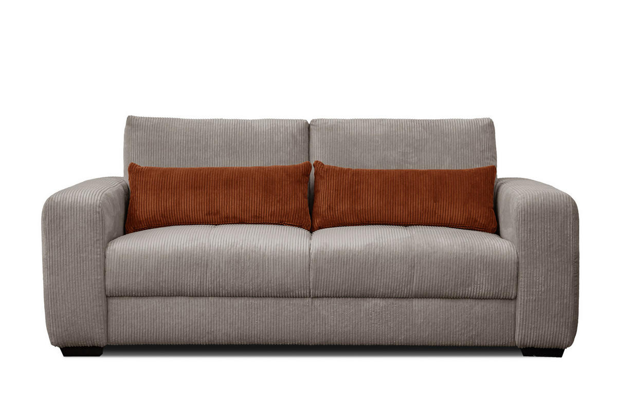 SOFA OLI 3-Sitzer, taupe - Taupe, Holz/Textil (208/91/108cm) - Courtois Laville
