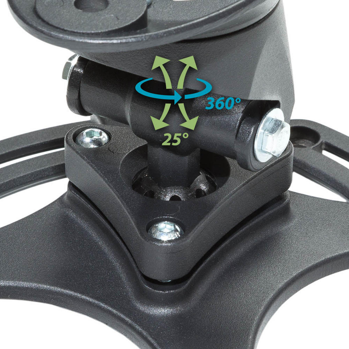 BEAMER-DECKENHALTERUNG Universal, Lochabstände 120 - 235 mm,schwarz - Schwarz, Metall (12/0.2/23.5cm) - tectake