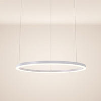 LED-HÄNGELEUCHTE Ring Direkt/Indirekt 5m Weiß Ø 80cm - Weiß, Metall (80/80/3.3cm) - s.luce