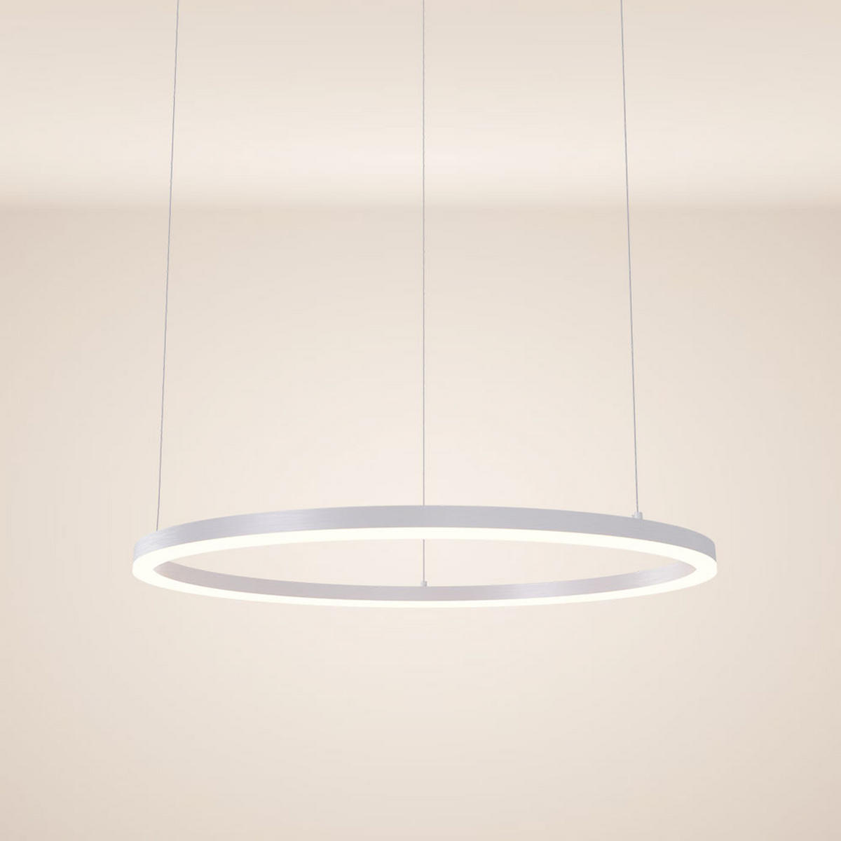 LED-HÄNGELEUCHTE Ring Direkt/Indirekt 5m Weiß Ø 80cm - Weiß, Metall (80/80/3.3cm) - s.luce