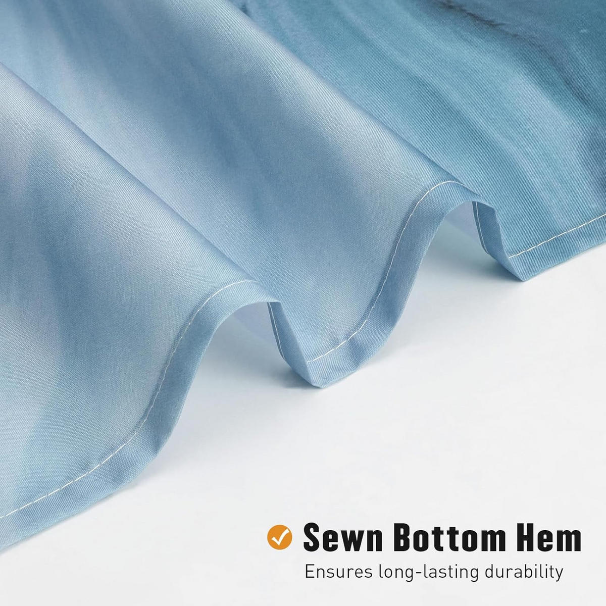 DUSCHVORHANG Blau Marmor abstrakt lang Luxus für Dekoration Badezimmer - Blau, Textil (200/180cm) - MCBOSON