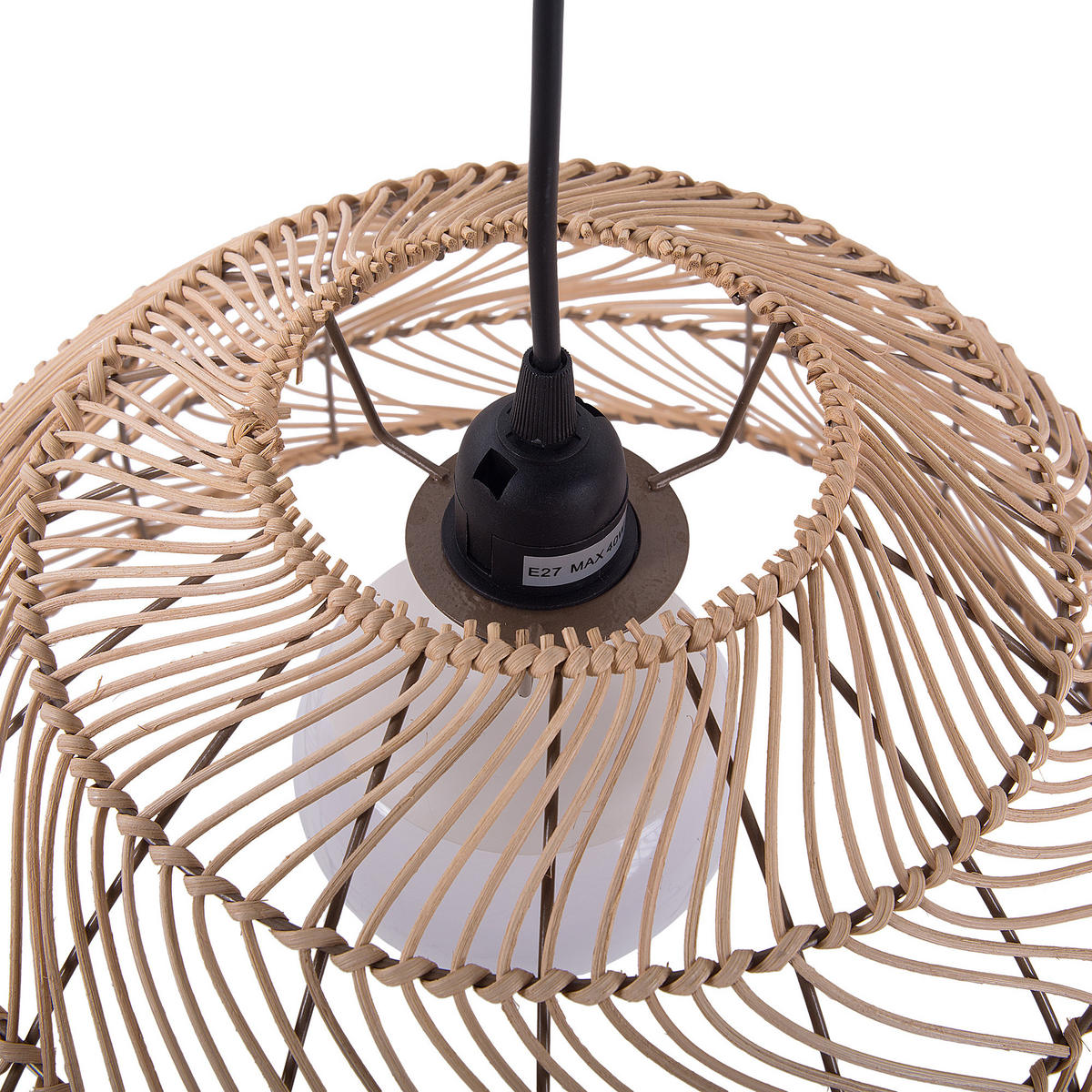 HÄNGELEUCHTE Selenge 40/40/163 cm - Beige, Naturmaterialen (40/40/163cm) - Beliani