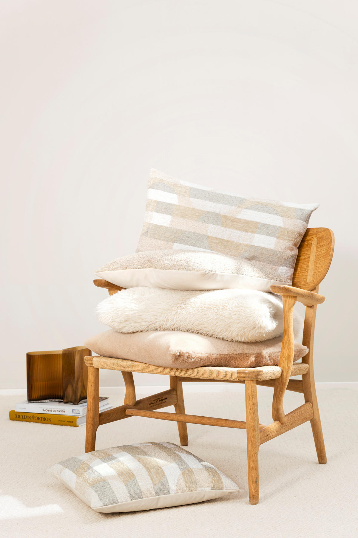 ZIERKISSENHÜLLE MIKA - Creme, Textil (50/50cm) - Magma Heimtexx