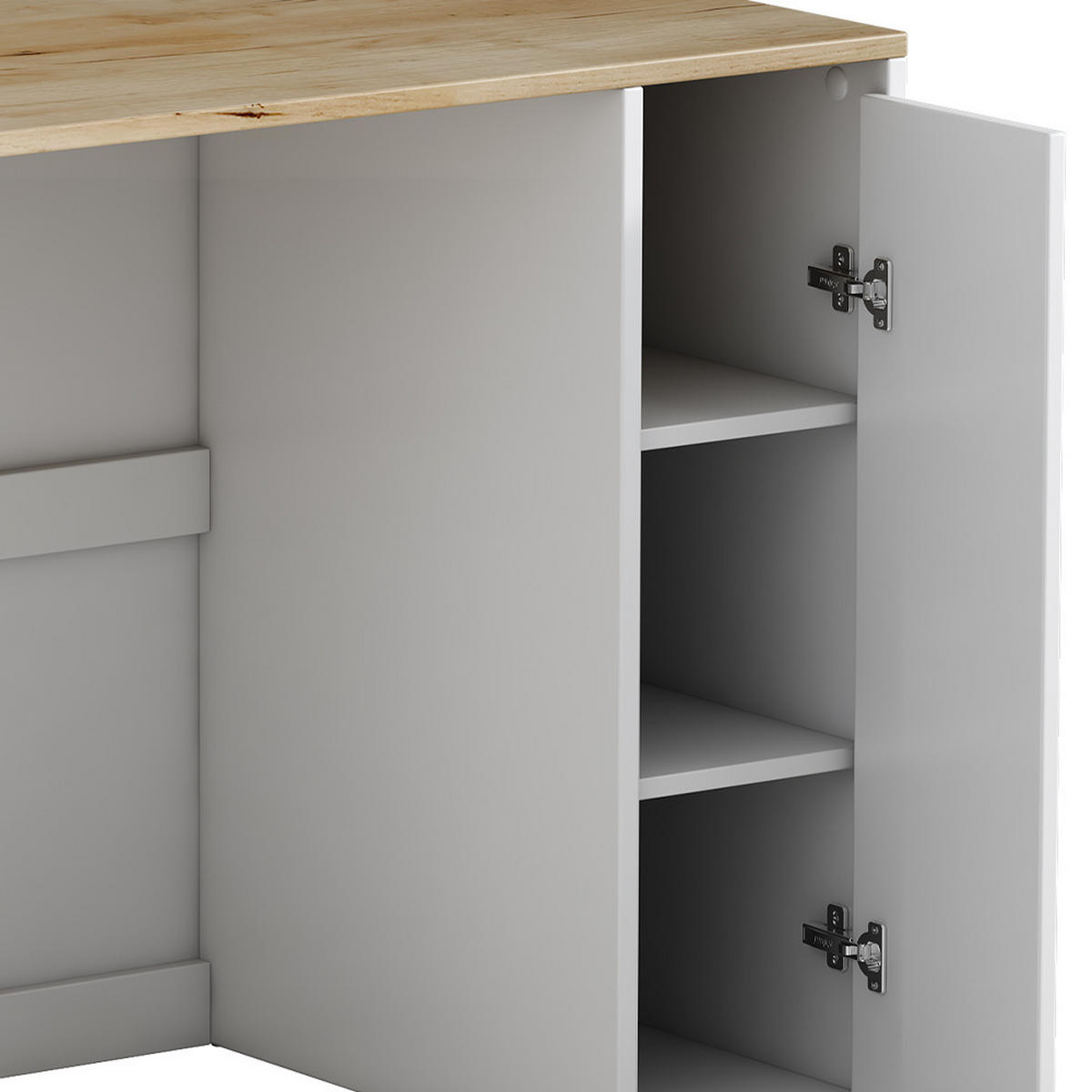 WASCHMASCHINENSCHRANK Lavik Weiß 93.5 x 88.5 cm mit 3 Fächer - Weiß, Holzwerkstoff (93.5/88.5/60cm) - Vicco