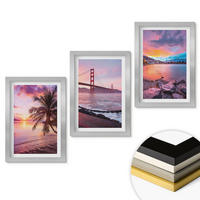 WANDBILDER 3er Set - 20x30 cm Silberner Rahmen - Sonnenuntergangsbrücke Landschaft - Silberfarben, Kunststoff (20/30cm) - ArtPrintCave