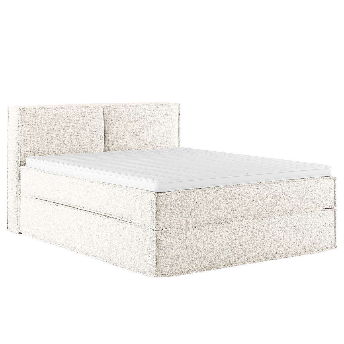 BOXSPRINGBETT mit Kopfteil - Premium - Weiß, Textil (160/200cm) - home24