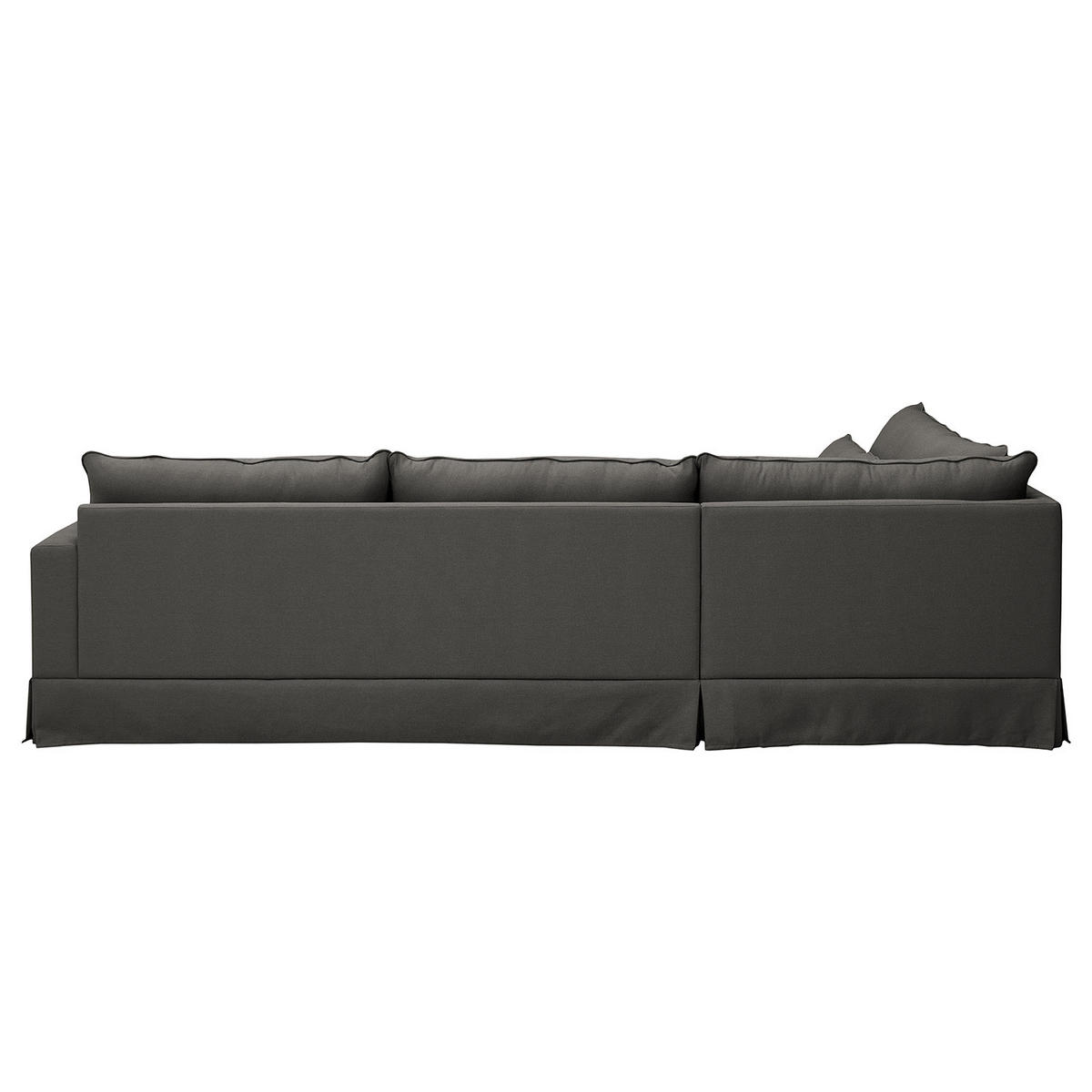 ECKSOFA mit Husse - Ottomane, Webstoff - Anthrazit/Schwarz, Kunststoff/Textil (299/222cm) - home24