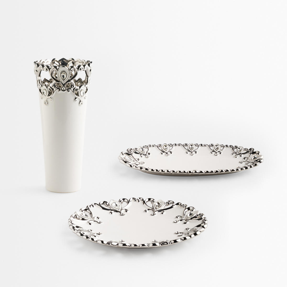 VASE Palazzo 32.5x14.5 cm - Weiß, Stein (32.5cm) - home&you