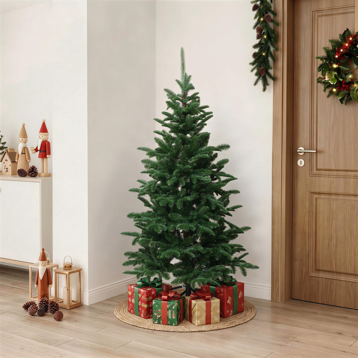 KÜNSTLICHER Weihnachtsbaum 150 cm mit 769 PE-/PVC-Spitzen, Tannen-Optik - Grün, Kunststoff (150cm) - Hometopia
